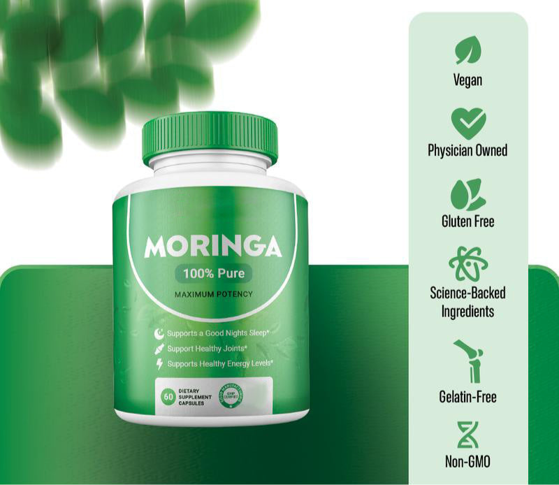 Moringa Capsules, 60 Count - Natural Dietary Supplement