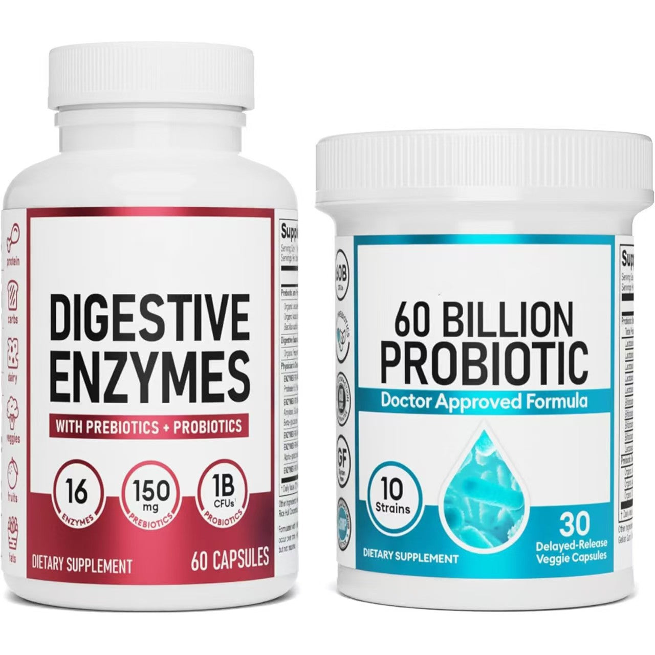 Probiotic Capsules, Digestive Enzyme Capsules