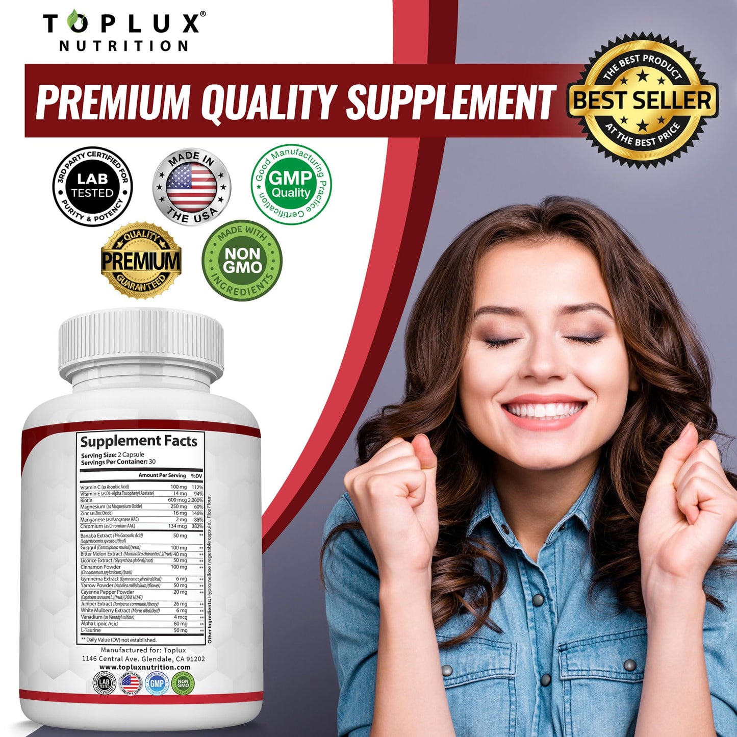 Blood Sugar Complex Supplement- Supports Healthy Blood Sugar Levels